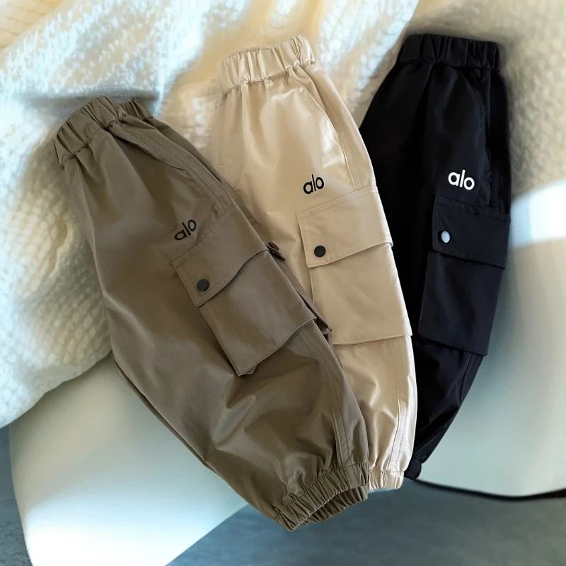 百搭儿童长裤2025秋款男童日系潮牌口袋工装裤宝宝小童休闲束裤