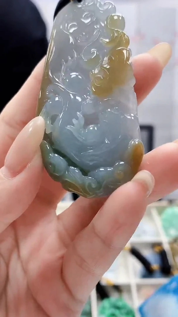 未镶嵌定制翡翠5060lr-毛货挂件79