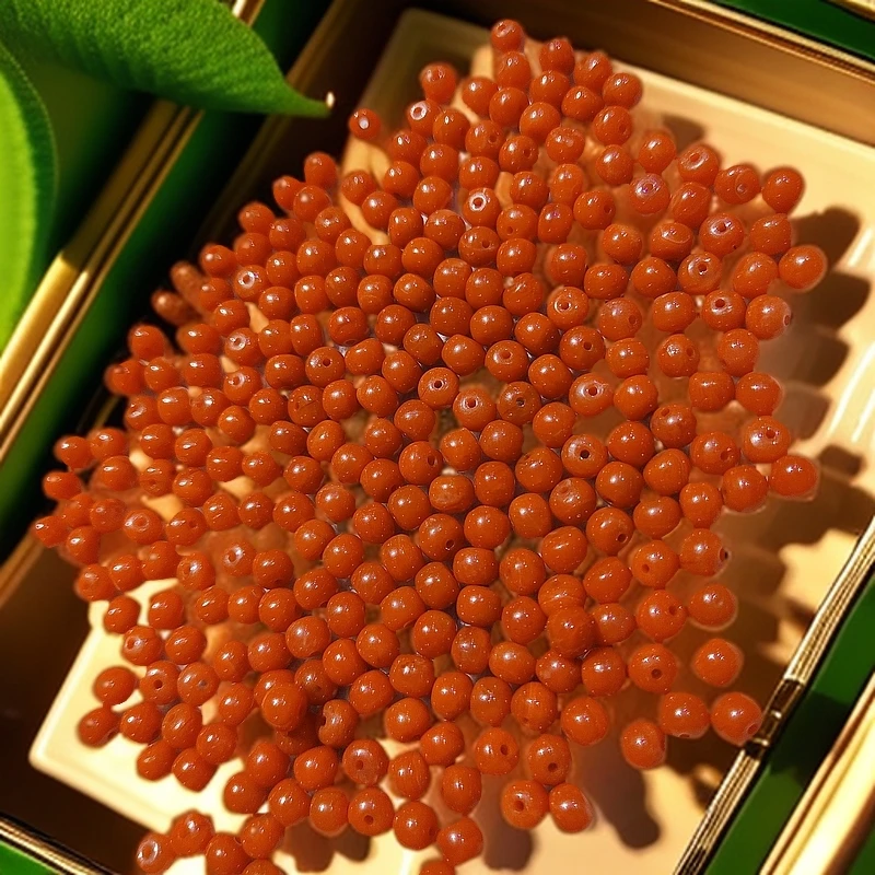 5颗29.9元南红老型珠满肉柿子红色