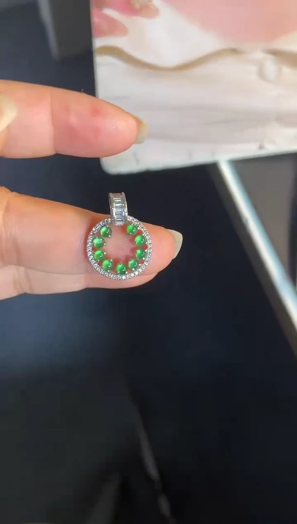 吊坠(不含链)银S925镶嵌翡翠1