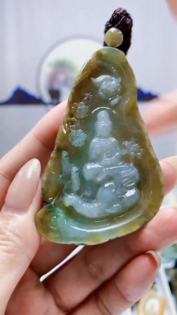 未镶嵌定制翡翠5028MM-毛货挂件101