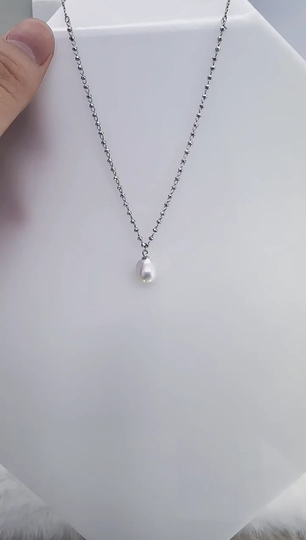 银S925镶嵌淡水珍珠DA珍珠吊坠  y209