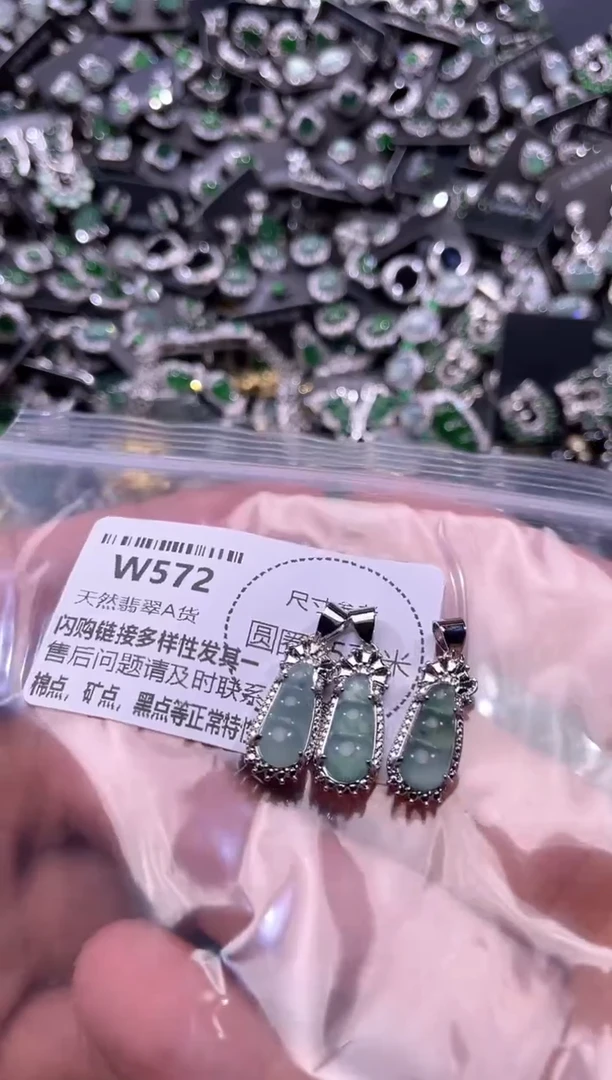 翡翠未镶嵌颈饰W572多样性发其一