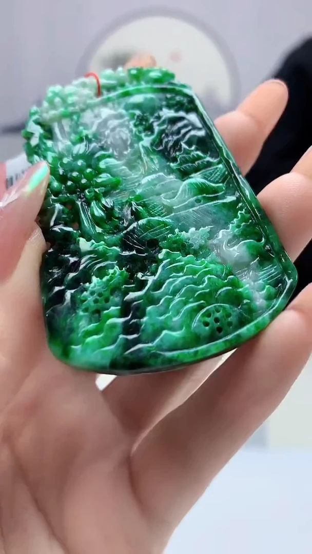 【闪购商品】定制翡翠未镶嵌4852DD-毛货挂件108