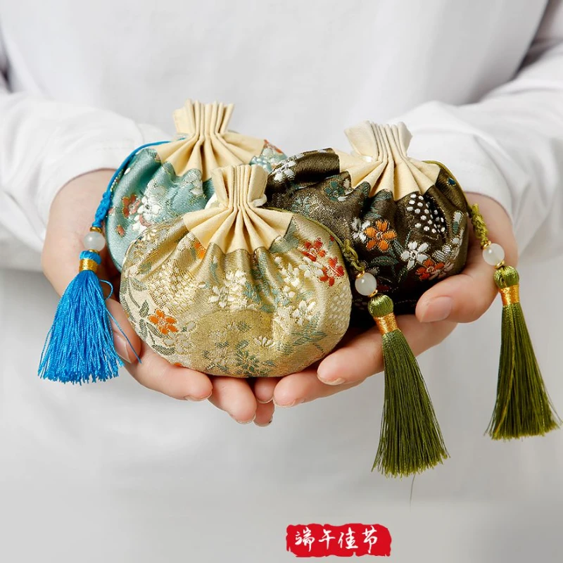 端午节高档锦缎香包古风香囊流苏香袋空袋子驱蚊汽车随身挂件汉服