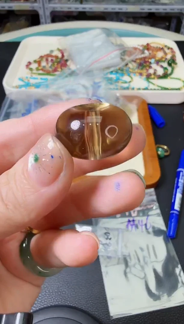 颈饰未镶嵌水晶高品金茶晶多样性发一AA46-
