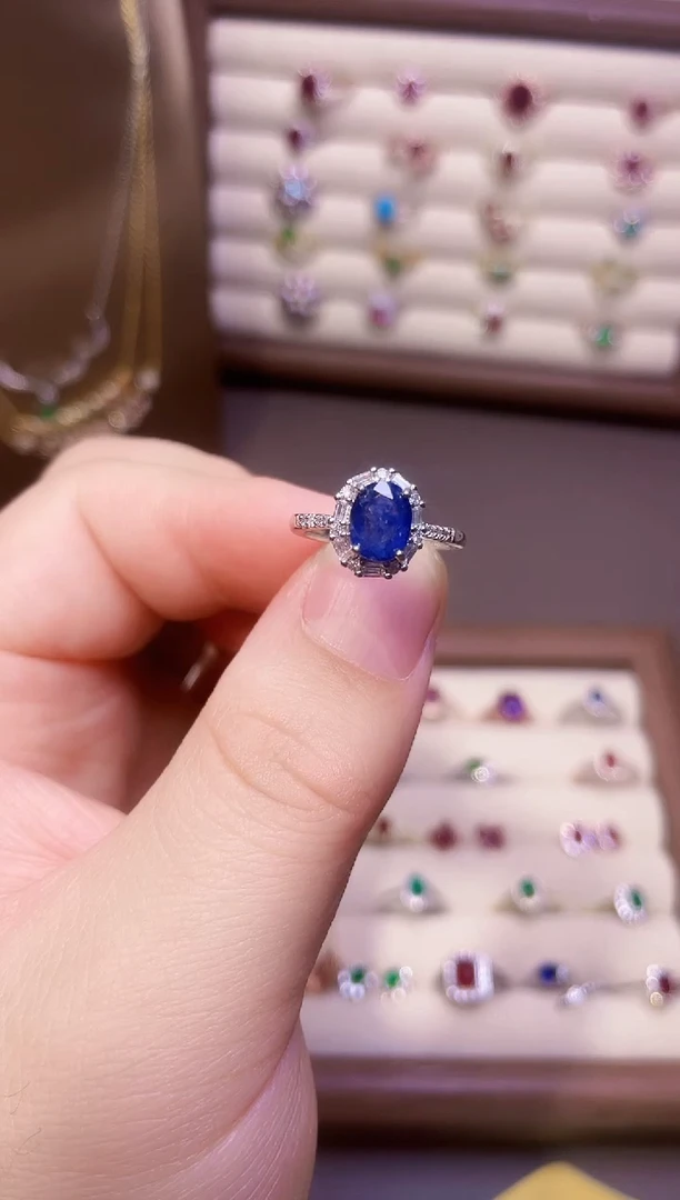 【闪购商品】蓝宝石戒指银S925镶嵌一枚