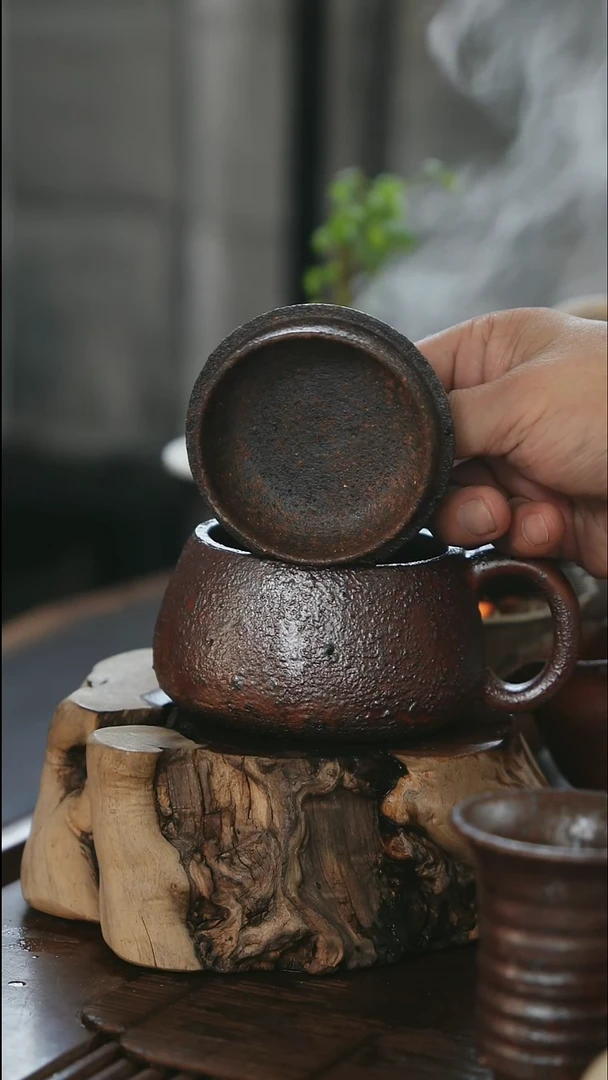 紫砂全手工盖杯杯杯