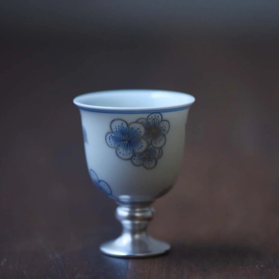 【见珊】雲由-小花高足杯50ml（雲由S0364）