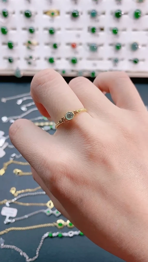 【闪购商品】翡翠戒指银S925镶嵌天然翡翠