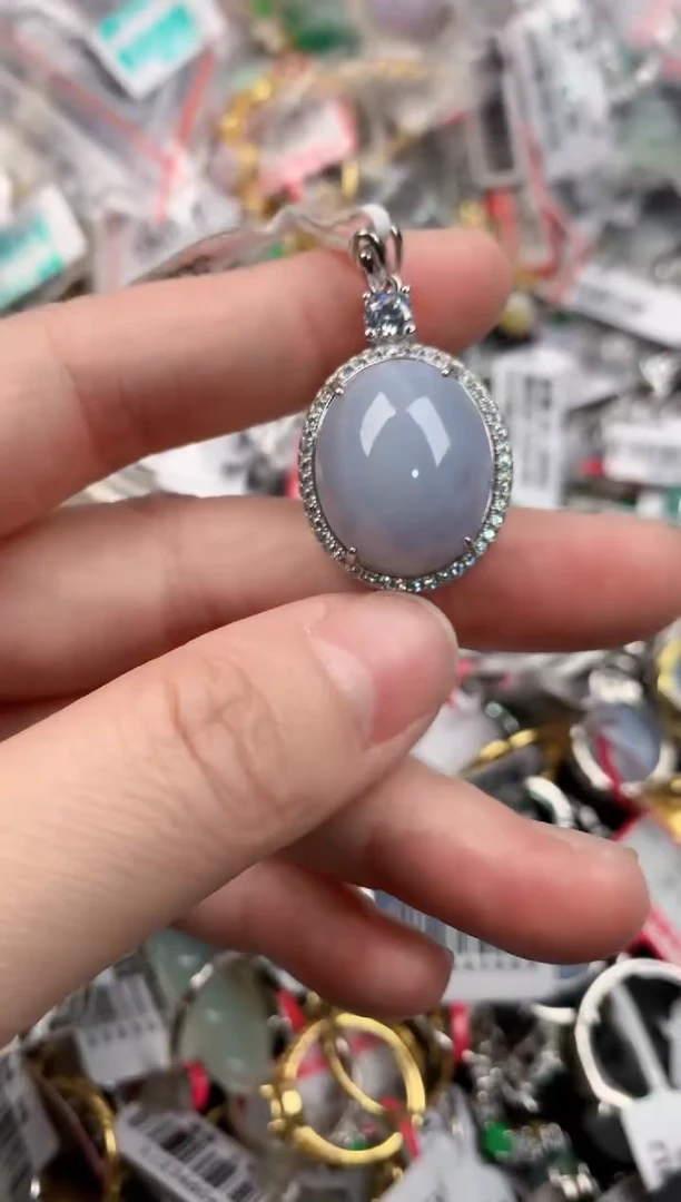 银S925镶嵌戒指翡翠444         10