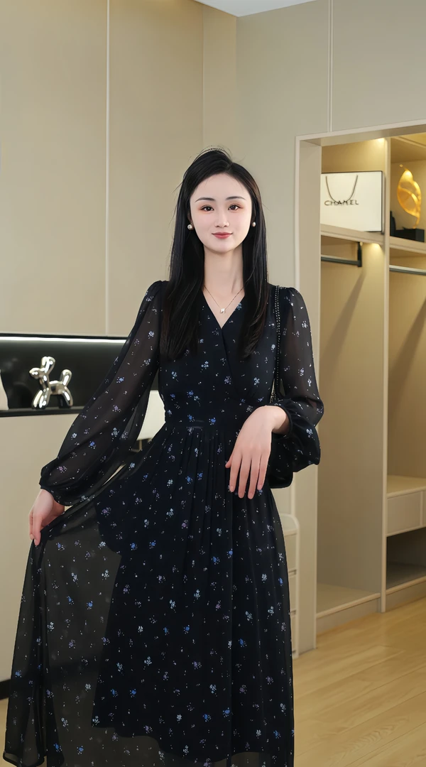 【笙蓝日记】2025新款夏季度假碎花法式高腰气质收腰显瘦连衣裙