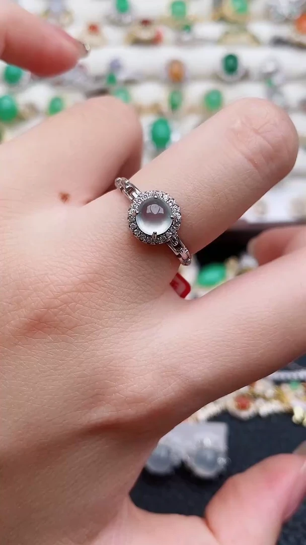 银S925镶嵌戒指翡翠99