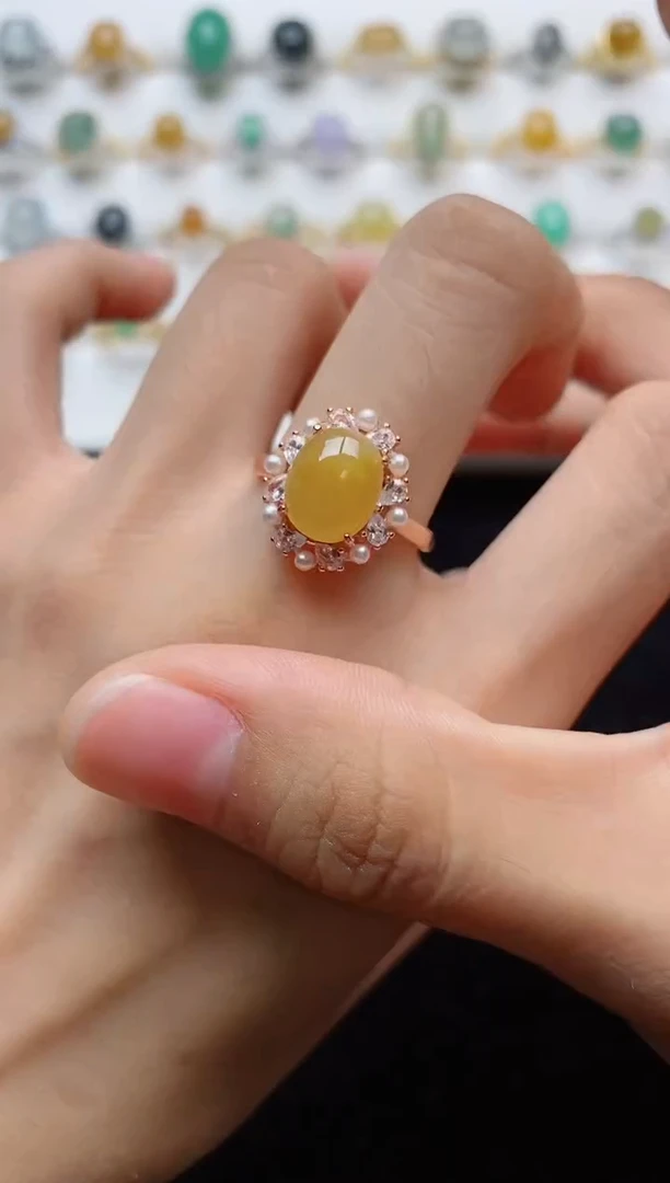 翡翠戒指银S925镶嵌........