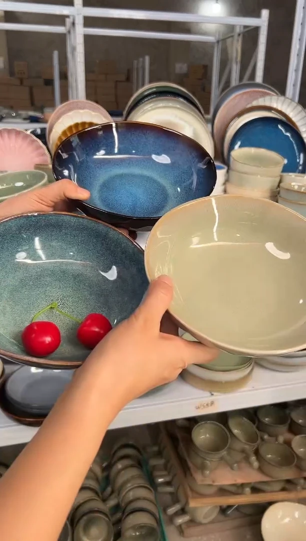 陶瓷外贸尾货瑕疵满20包邮X3菜碗组合