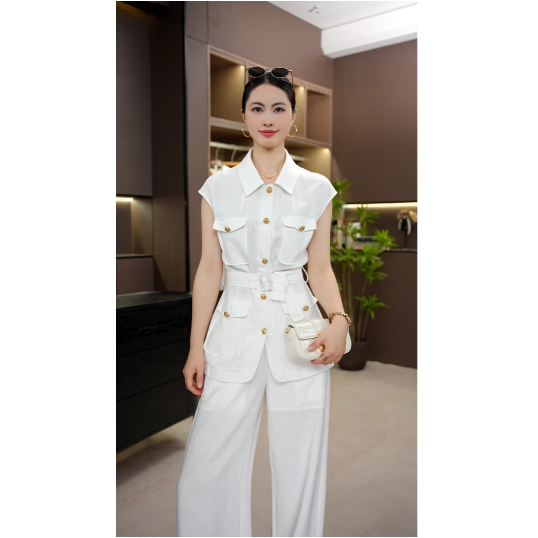 休闲风轻熟风老钱风时尚套装夏季时尚轻熟短袖小众