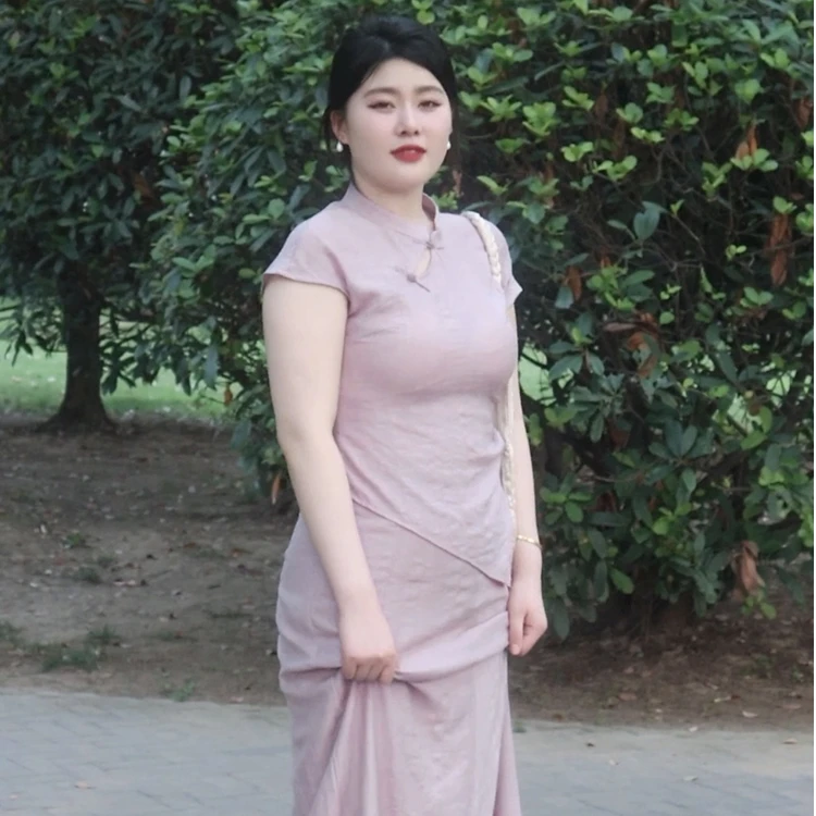 「DMcc大蜜」绝绝紫 不规则立领盘口衬衫两件套微胖mm显瘦中国风