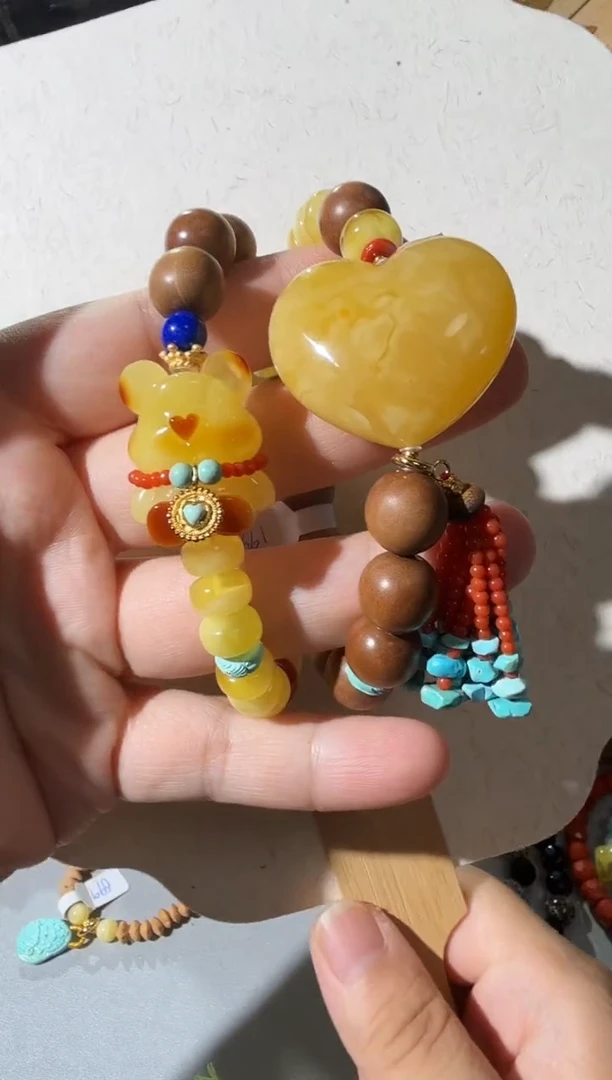 手链蜜蜡未镶嵌蜜蜡小熊手链
