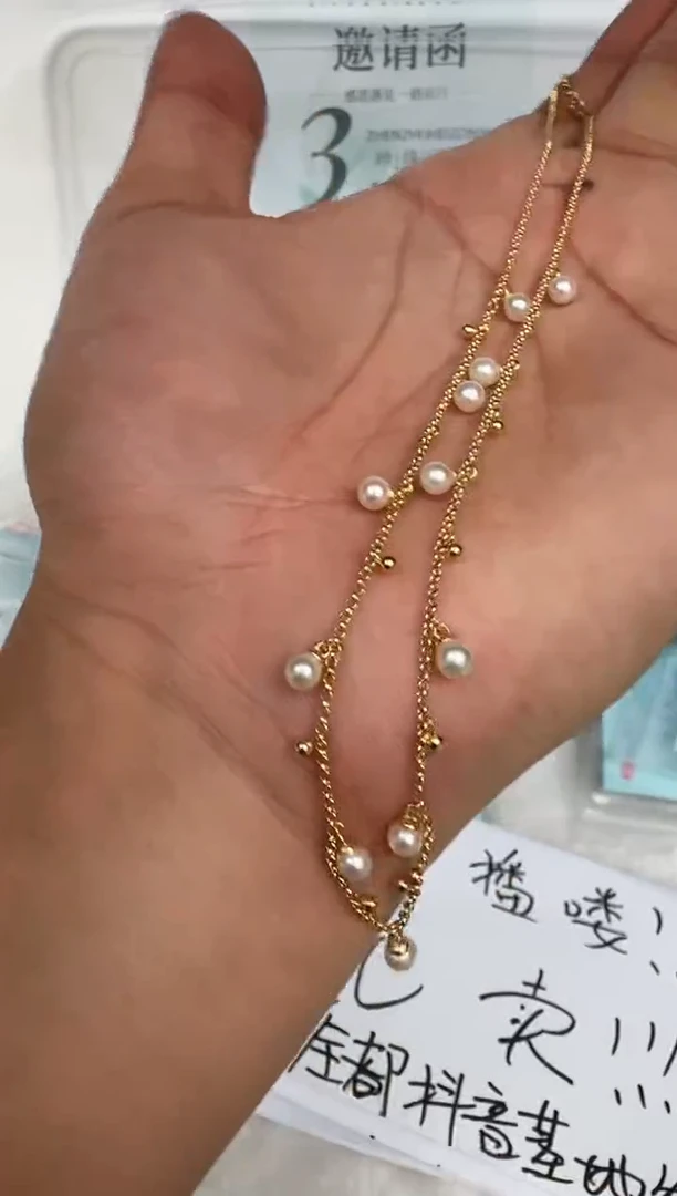 颈饰银S925镶嵌海水珍珠项链