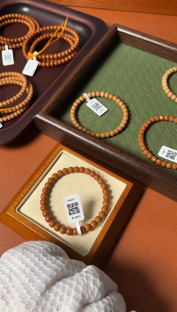 手串橄榄核6.8mm老挝核尖老型单圈