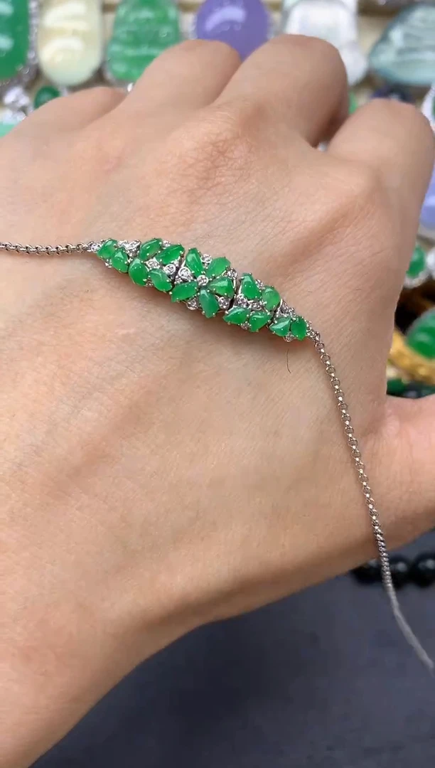 【闪购商品】翡翠手串18K金镶嵌270-中国好珍宝