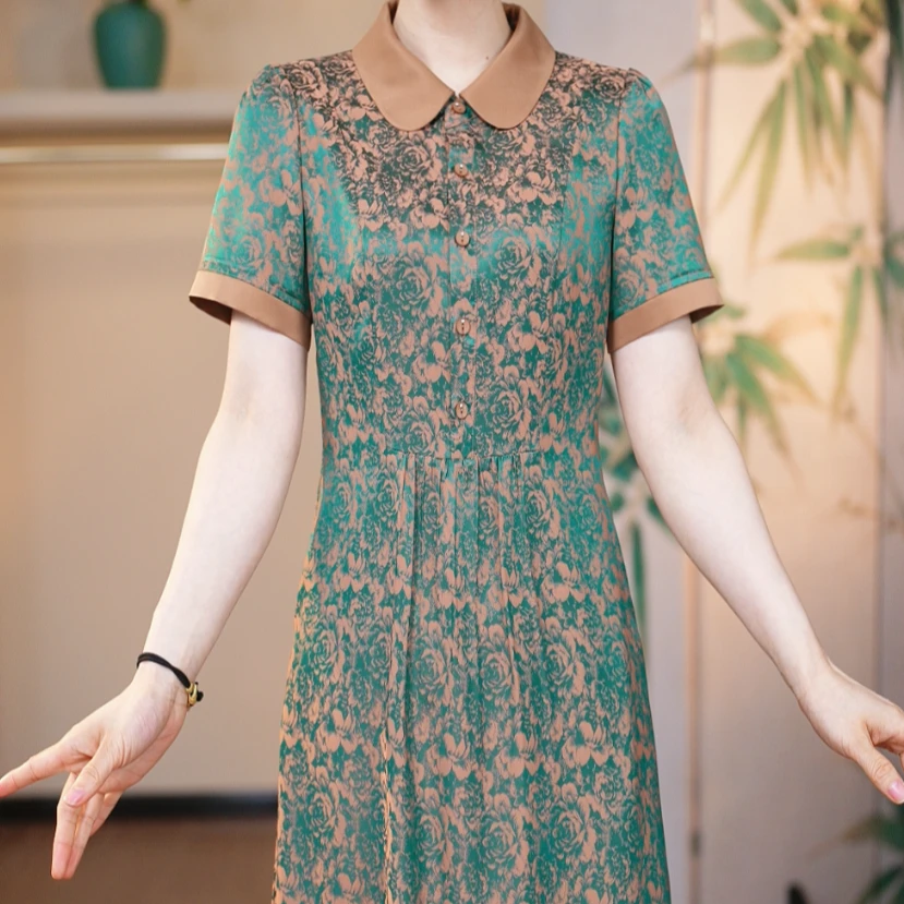 【视频专享】2025新款裙子夏季大码气质连衣裙国风中式显瘦女装