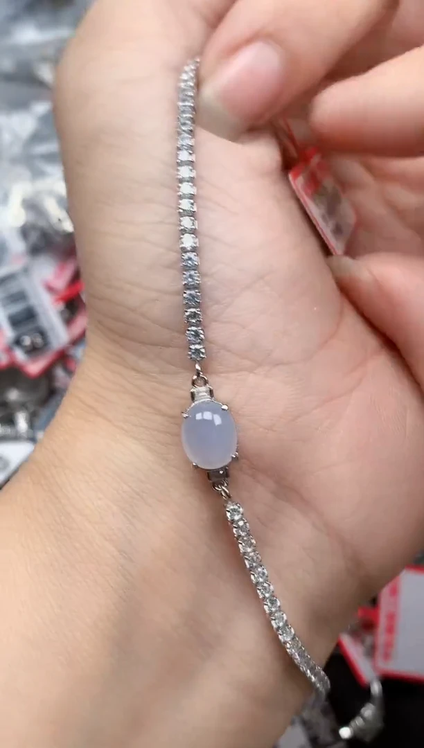 银S925镶嵌戒指翡翠天然A货缅甸翡翠