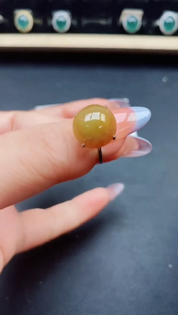 翡翠戒指银S925镶嵌21321