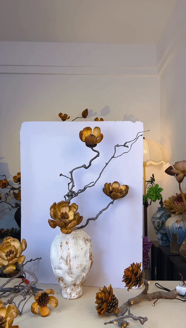 河**妹龙枣枝油画莲（特价不退不换）