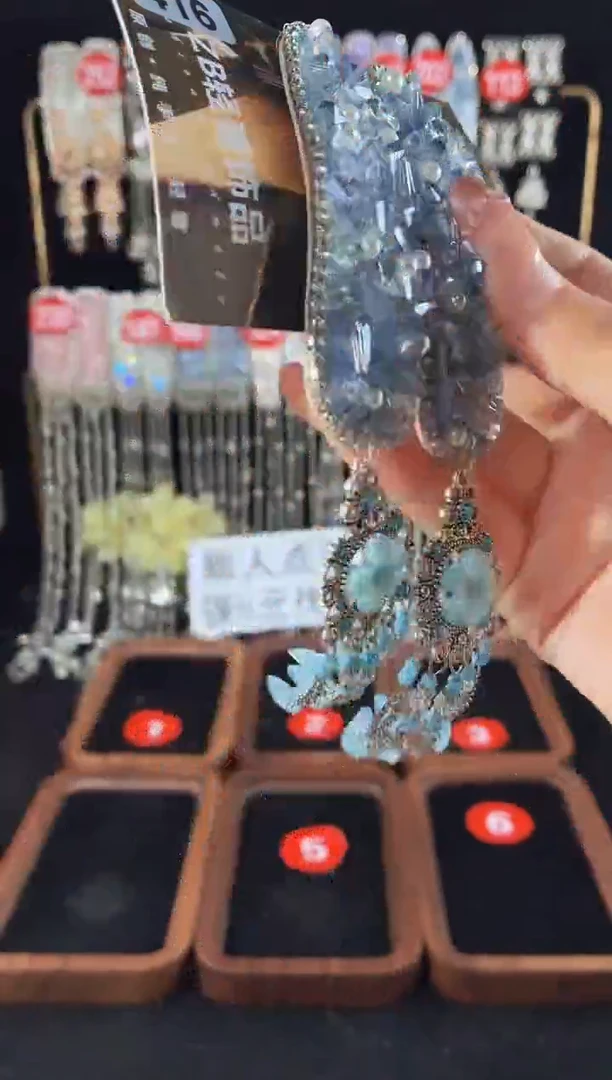 仿水晶铁合金416原创发夹一对