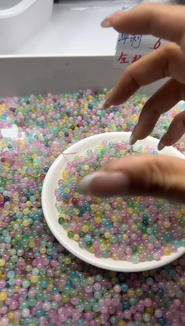 未镶嵌颈饰碧玺w2525彩虹碧玺4mm*100颗