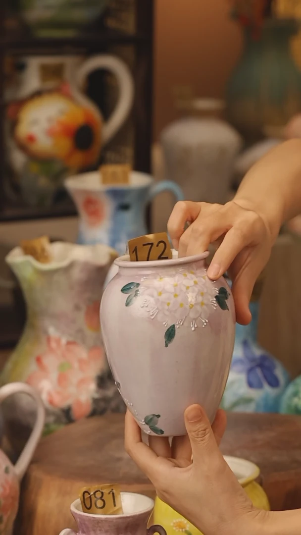 陶瓷172景德镇设计师手作花器摆件侘寂风