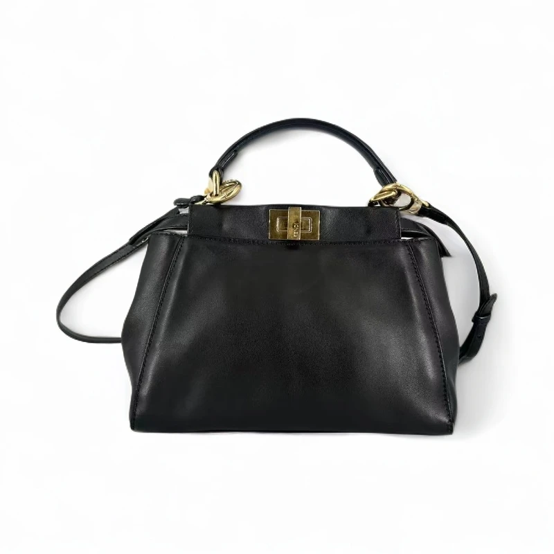 99新 FENDI/芬迪 丨道道丨黑金手提包小号丨