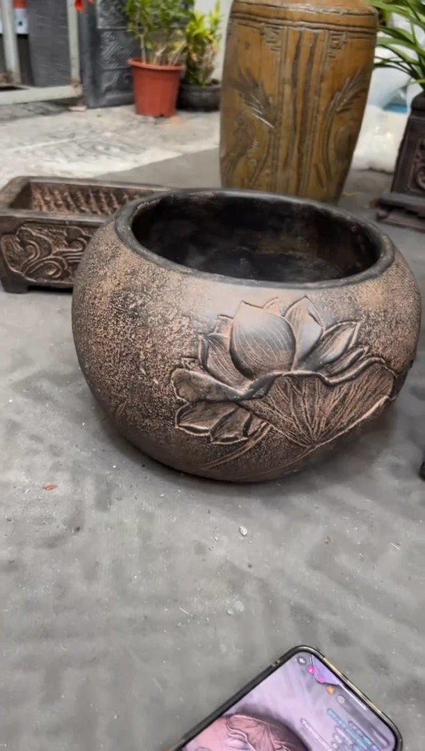 陶土【火山泥】荷缘缸