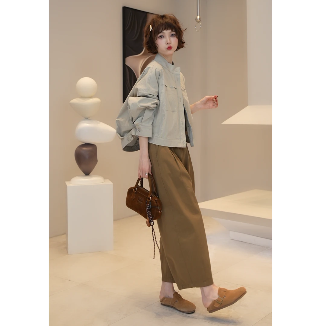 2.20【薇薇绮】简约阔腿休闲裤A41