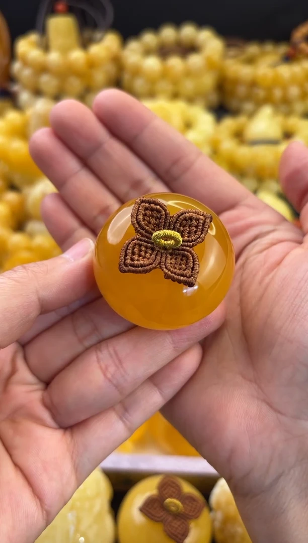 蜜蜡颈饰未镶嵌俄料蜜糖妖花柿柿如意