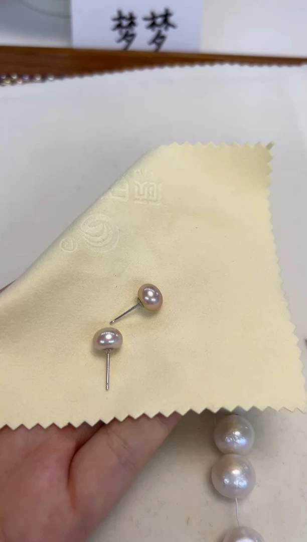 银S925镶嵌耳饰淡水珍珠我**一福利