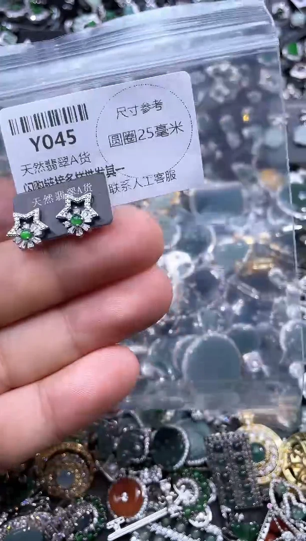 【闪购商品】翡翠颈饰未镶嵌Y045耳钉