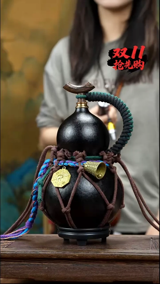 YN065复古网兜款天然酒葫芦