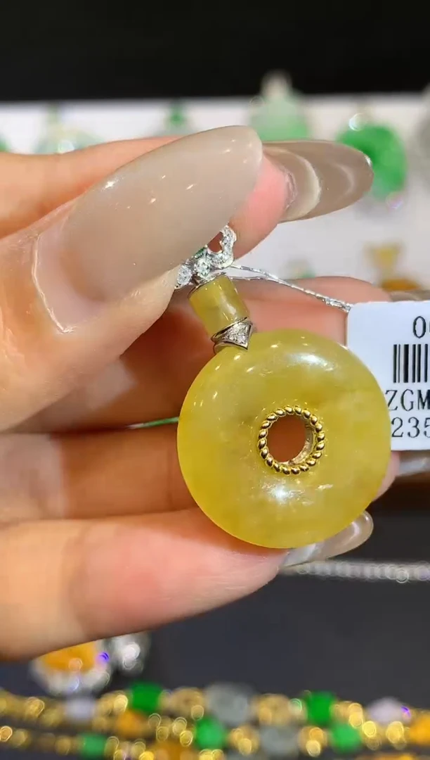 翡翠18K金镶嵌吊坠(不含链)SY0003658多样性发其一