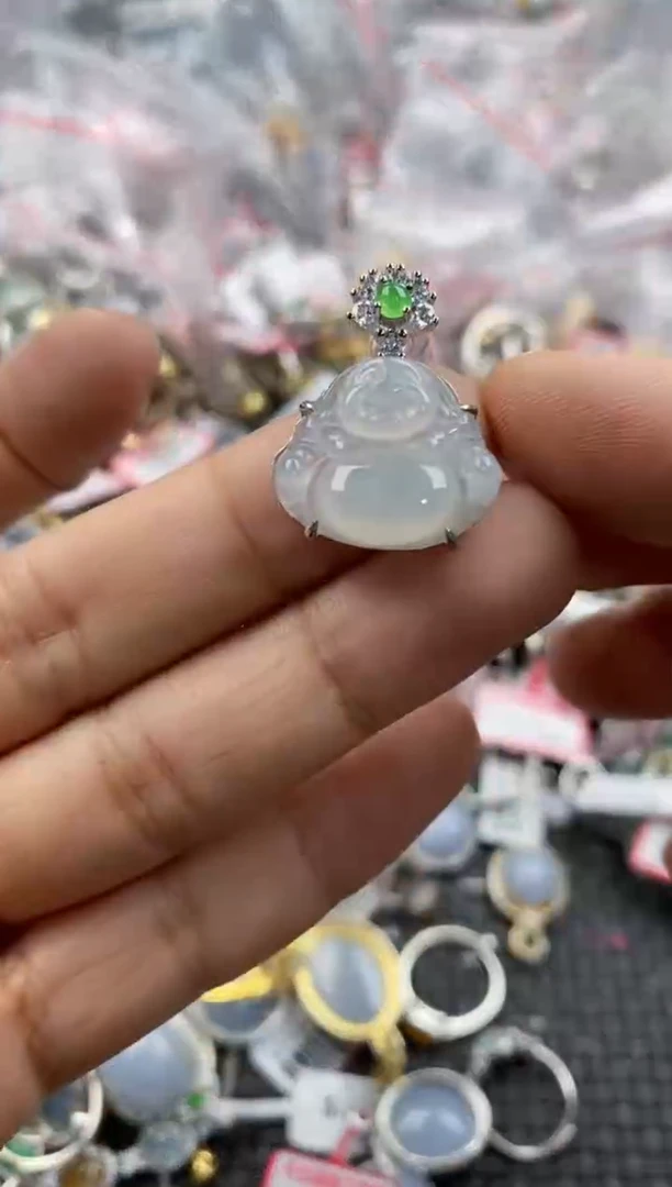 银S925镶嵌戒指翡翠222          7