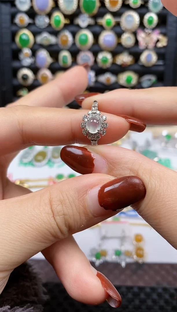 银S925镶嵌戒指翡翠130