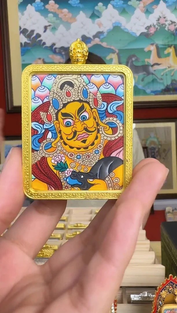 吊坠黄C-热贡纯手绘