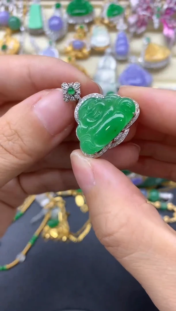 【闪购商品】翡翠颈饰18K金镶嵌523-中国好珍宝