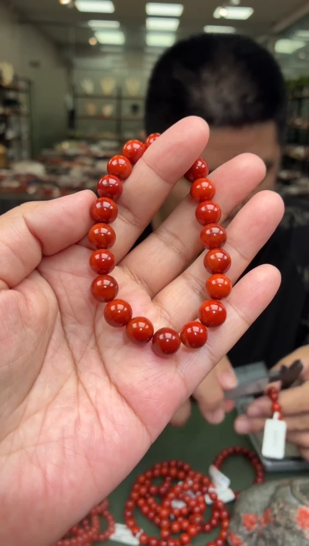 手串未镶嵌南红玛瑙单圈手串一条约9mm多样性发货