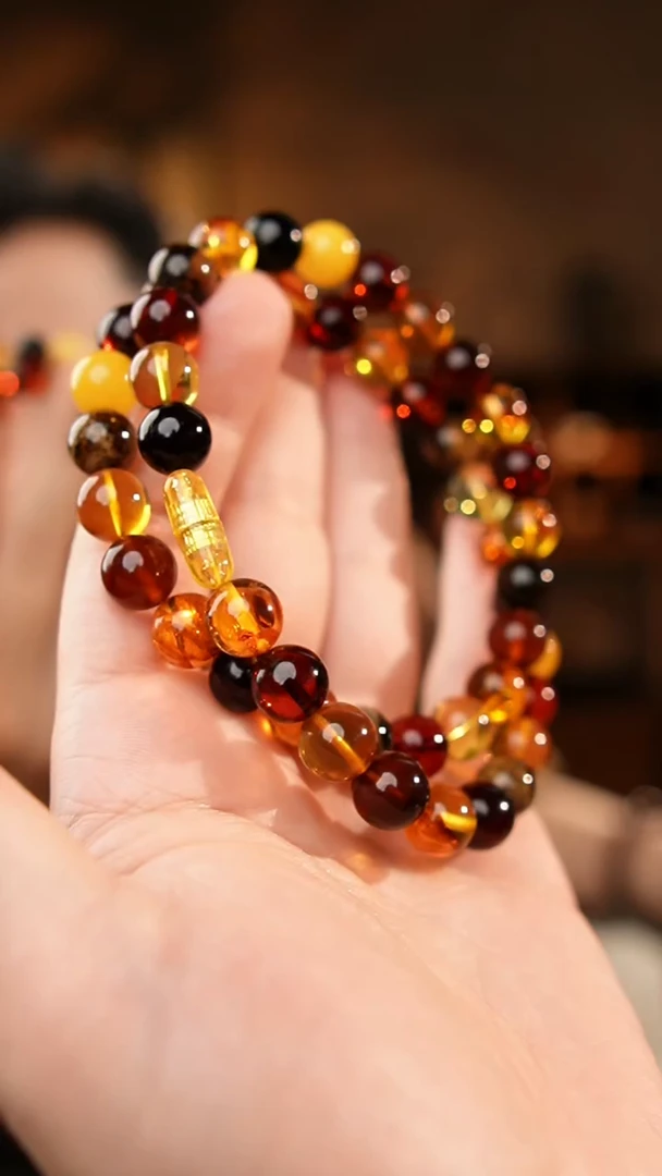 琥珀项链未镶嵌10+多宝妈妈链七大名珀