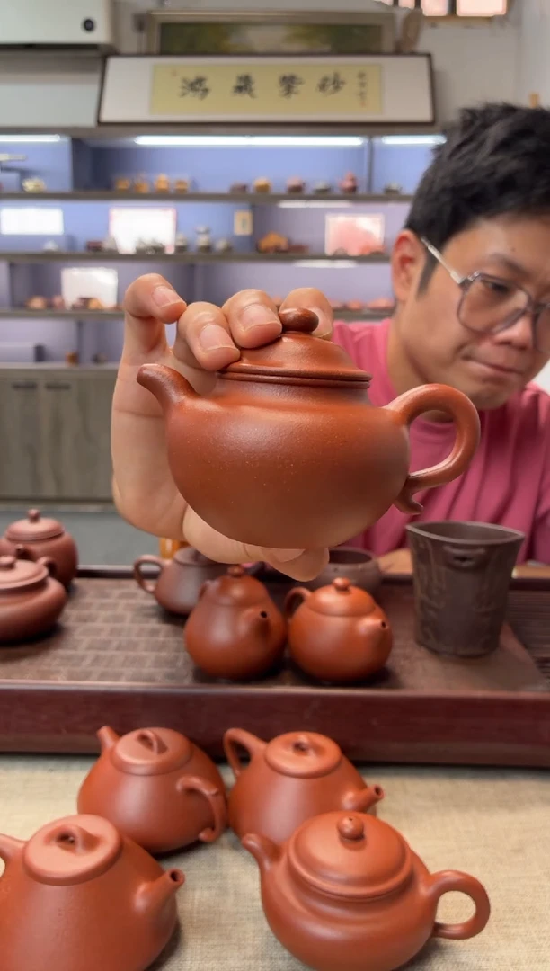 茶壶紫砂红降坡莲子+矿标证书