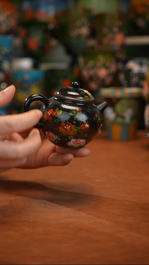 紫砂油画手绘釉下彩