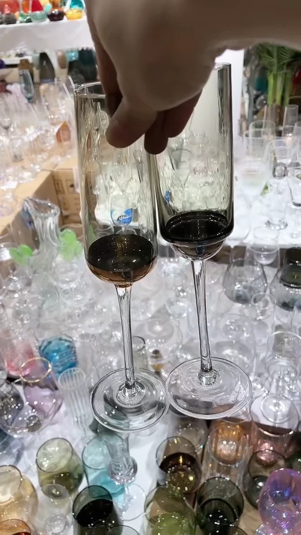 【闪购商品】水晶玻璃2只金底香槟杯