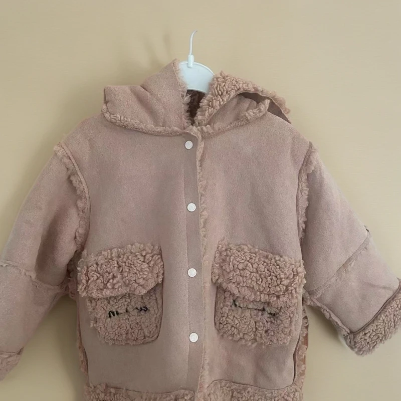 【小贝壳】刺绣连帽鹿皮绒单件外套儿童